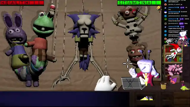Endacopia Chameleon fight loop — night string-puppet encounter